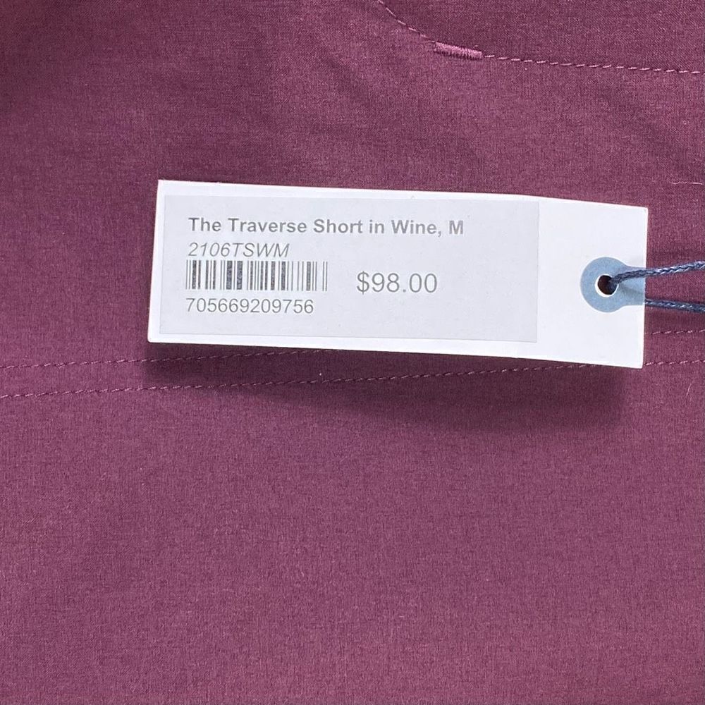 Taylor Stitch For Tracksmith The Traverse Short in Wine Purple Athletic Shorts - Picture 7 of 10